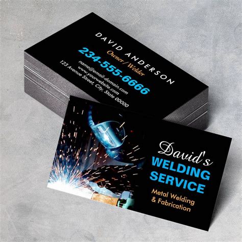 metal fabrication and welding business card|custom welding business cards.